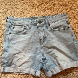 Size 2 light wash denim shorts